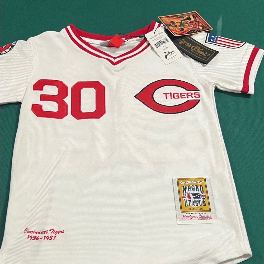 Cincinnati Tigers Kids White & Red Jersey - Retro Number 30